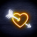 ADVPRO Heart and Arrow Ultra-Bright LED Neon Sign fnu0047 - White & Golden Yellow