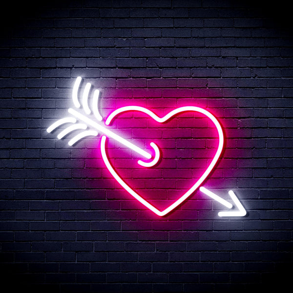 ADVPRO Heart and Arrow Ultra-Bright LED Neon Sign fnu0047 - White & Pink