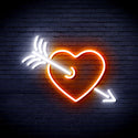 ADVPRO Heart and Arrow Ultra-Bright LED Neon Sign fnu0047 - White & Orange