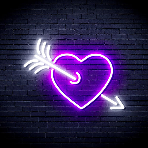 ADVPRO Heart and Arrow Ultra-Bright LED Neon Sign fnu0047 - White & Purple