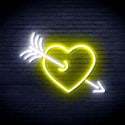 ADVPRO Heart and Arrow Ultra-Bright LED Neon Sign fnu0047 - White & Yellow
