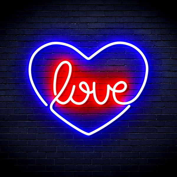 ADVPRO Love in the heart Ultra-Bright LED Neon Sign fnu0049 - Blue & Red