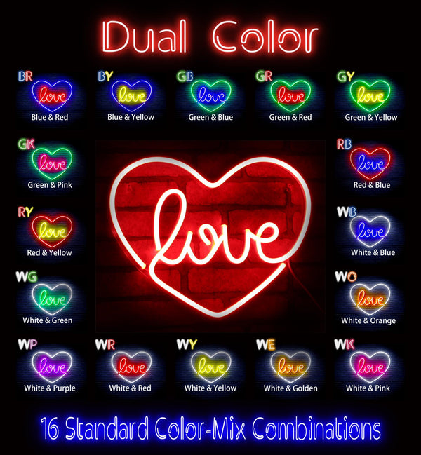 ADVPRO Love in the heart Ultra-Bright LED Neon Sign fnu0049 - Dual-Color
