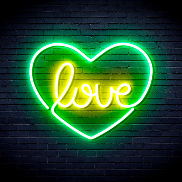 ADVPRO Love in the heart Ultra-Bright LED Neon Sign fnu0049 - Green & Yellow