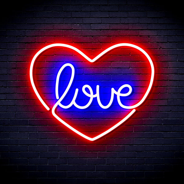 ADVPRO Love in the heart Ultra-Bright LED Neon Sign fnu0049 - Red & Blue