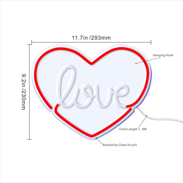 ADVPRO Love in the heart Ultra-Bright LED Neon Sign fnu0049 - Size