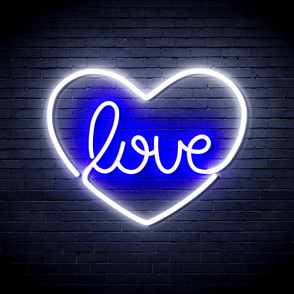 ADVPRO Love in the heart Ultra-Bright LED Neon Sign fnu0049 - White & Blue