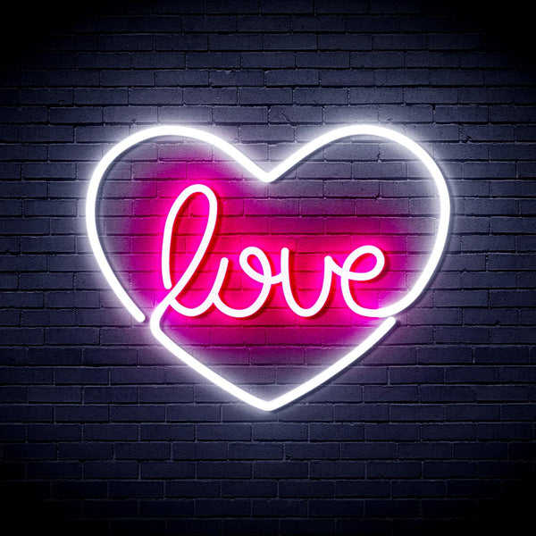 ADVPRO Love in the heart Ultra-Bright LED Neon Sign fnu0049 - White & Pink