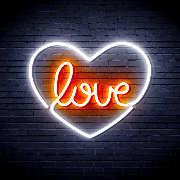 ADVPRO Love in the heart Ultra-Bright LED Neon Sign fnu0049 - White & Orange