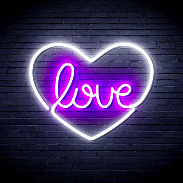 ADVPRO Love in the heart Ultra-Bright LED Neon Sign fnu0049 - White & Purple
