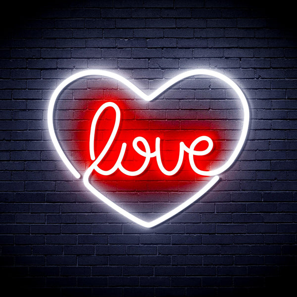 ADVPRO Love in the heart Ultra-Bright LED Neon Sign fnu0049 - White & Red