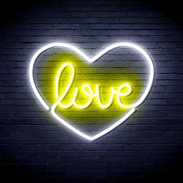 ADVPRO Love in the heart Ultra-Bright LED Neon Sign fnu0049 - White & Yellow
