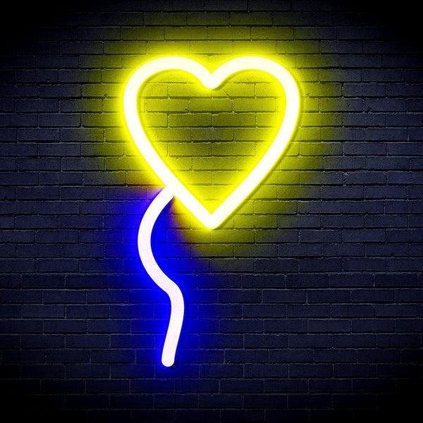 ADVPRO Heart shaped Ballon Ultra-Bright LED Neon Sign fnu0050 - Blue & Yellow