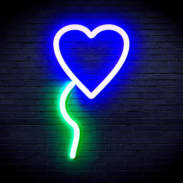 ADVPRO Heart shaped Ballon Ultra-Bright LED Neon Sign fnu0050 - Green & Blue