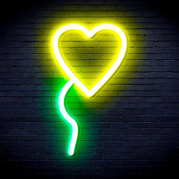 ADVPRO Heart shaped Ballon Ultra-Bright LED Neon Sign fnu0050 - Green & Yellow