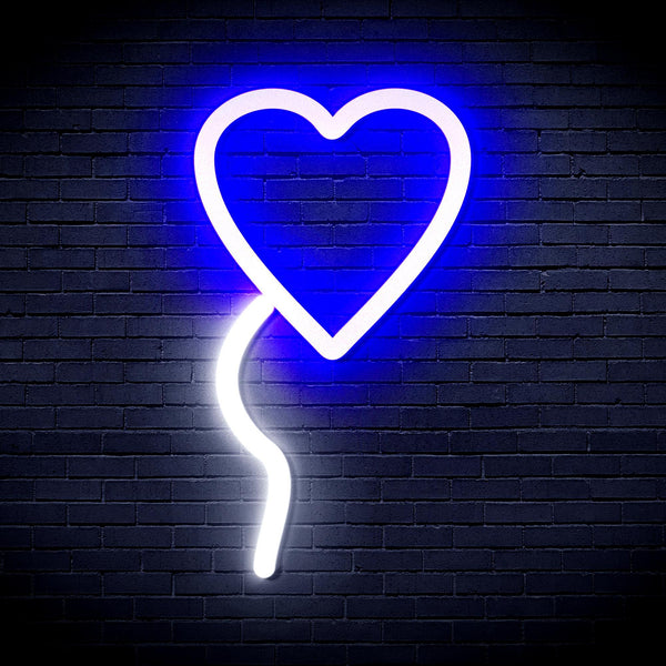 ADVPRO Heart shaped Ballon Ultra-Bright LED Neon Sign fnu0050 - White & Blue