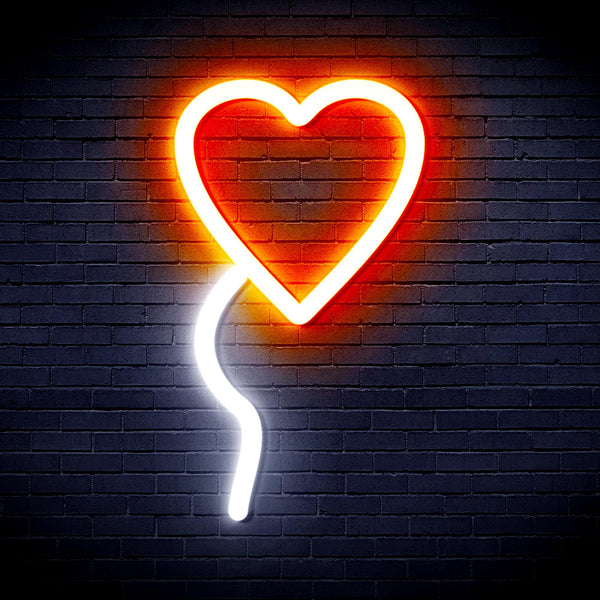 ADVPRO Heart shaped Ballon Ultra-Bright LED Neon Sign fnu0050 - White & Orange