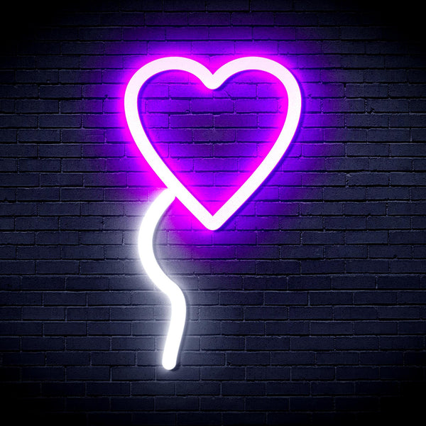 ADVPRO Heart shaped Ballon Ultra-Bright LED Neon Sign fnu0050 - White & Purple