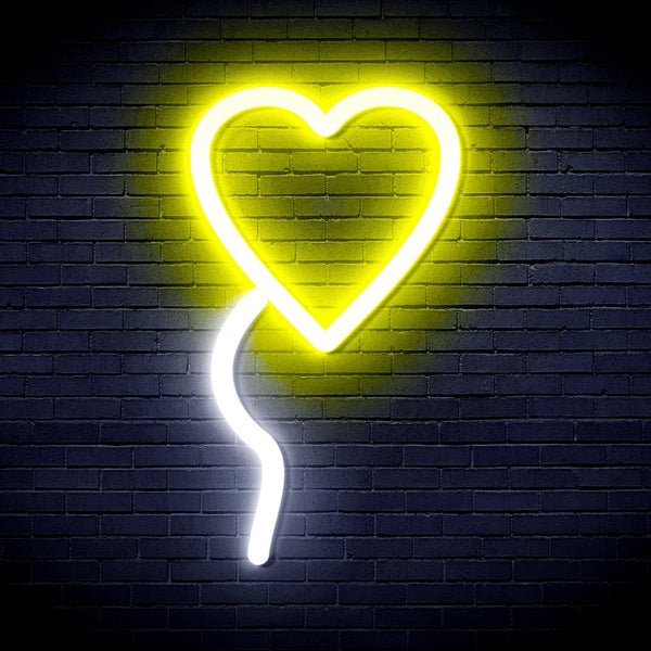 ADVPRO Heart shaped Ballon Ultra-Bright LED Neon Sign fnu0050 - White & Yellow