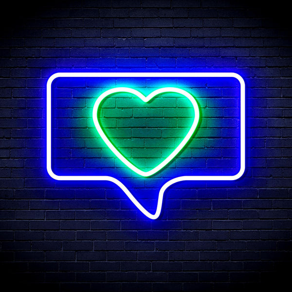 ADVPRO Heart in Chat Box Ultra-Bright LED Neon Sign fnu0052 - Green & Blue