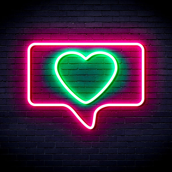 ADVPRO Heart in Chat Box Ultra-Bright LED Neon Sign fnu0052 - Green & Pink