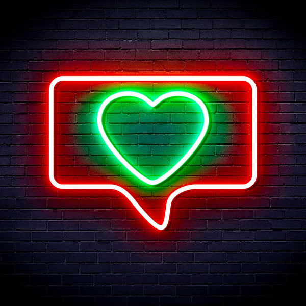 ADVPRO Heart in Chat Box Ultra-Bright LED Neon Sign fnu0052 - Green & Red