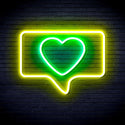 ADVPRO Heart in Chat Box Ultra-Bright LED Neon Sign fnu0052 - Green & Yellow