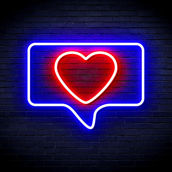 ADVPRO Heart in Chat Box Ultra-Bright LED Neon Sign fnu0052 - Red & Blue
