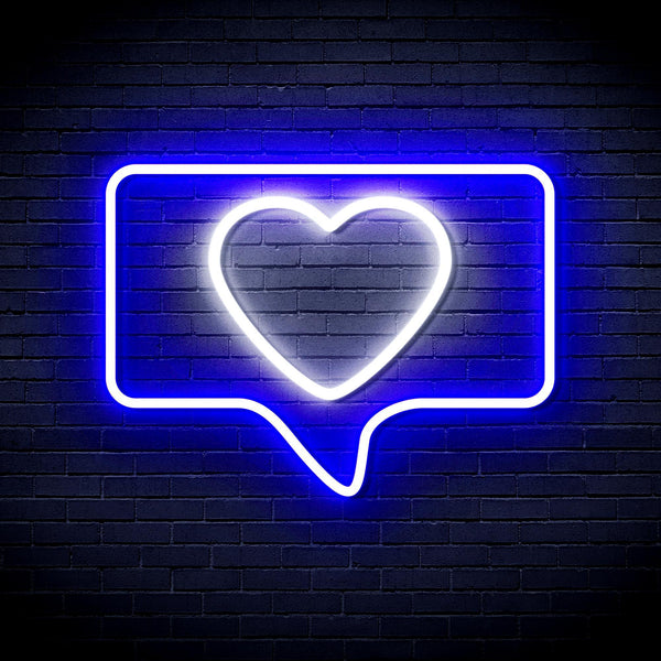 ADVPRO Heart in Chat Box Ultra-Bright LED Neon Sign fnu0052 - White & Blue