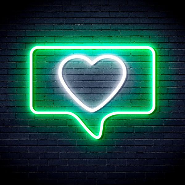 ADVPRO Heart in Chat Box Ultra-Bright LED Neon Sign fnu0052 - White & Green