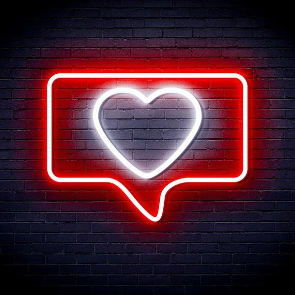 ADVPRO Heart in Chat Box Ultra-Bright LED Neon Sign fnu0052 - White & Red