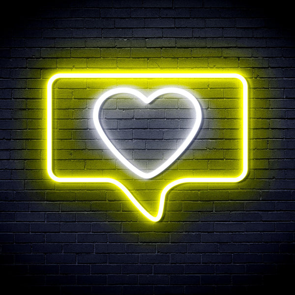 ADVPRO Heart in Chat Box Ultra-Bright LED Neon Sign fnu0052 - White & Yellow