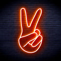 ADVPRO Hand Showing V Sign Ultra-Bright LED Neon Sign fnu0057 - Orange