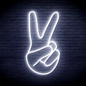 ADVPRO Hand Showing V Sign Ultra-Bright LED Neon Sign fnu0057 - White