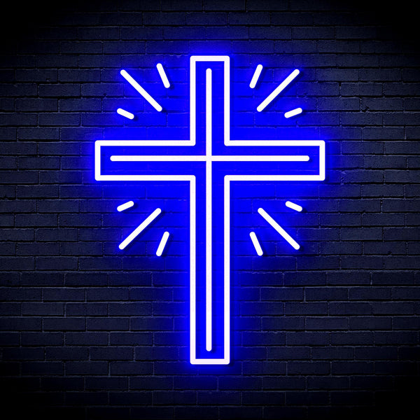 ADVPRO Shinning Cross Ultra-Bright LED Neon Sign fnu0058 - Blue