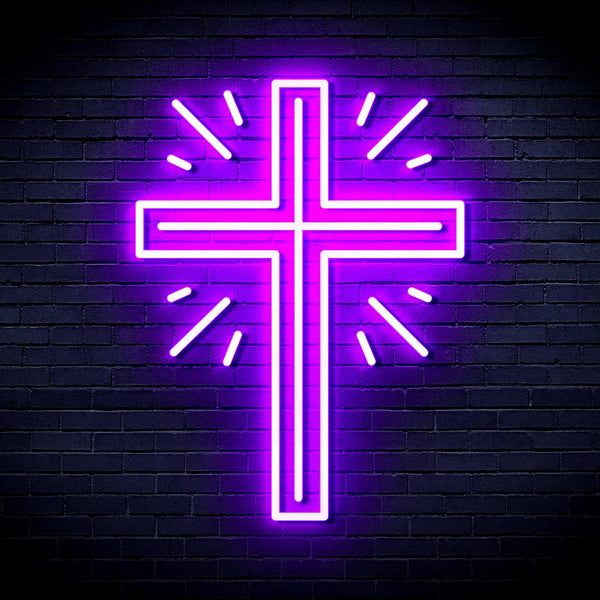 ADVPRO Shinning Cross Ultra-Bright LED Neon Sign fnu0058 - Purple