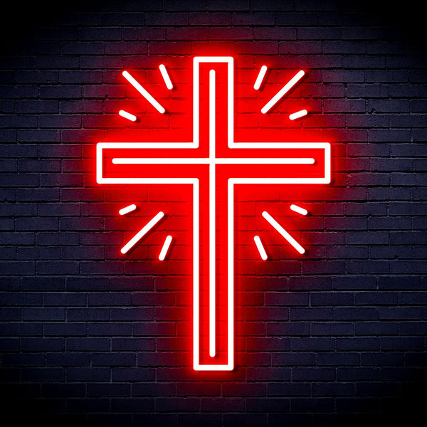 ADVPRO Shinning Cross Ultra-Bright LED Neon Sign fnu0058 - Red