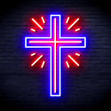 ADVPRO Shinning Cross Ultra-Bright LED Neon Sign fnu0058 - Red & Blue