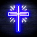 ADVPRO Shinning Cross Ultra-Bright LED Neon Sign fnu0058 - White & Blue