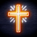 ADVPRO Shinning Cross Ultra-Bright LED Neon Sign fnu0058 - White & Orange