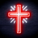 ADVPRO Shinning Cross Ultra-Bright LED Neon Sign fnu0058 - White & Red