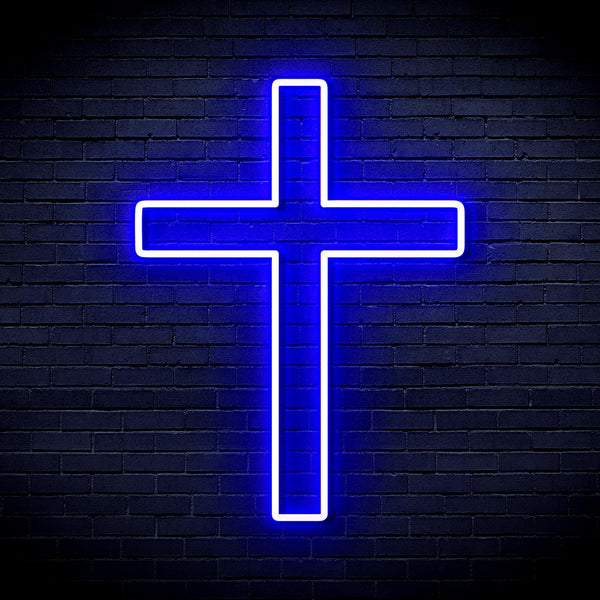 ADVPRO Cross Ultra-Bright LED Neon Sign fnu0059 - Blue