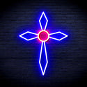 ADVPRO Holy Cross Ultra-Bright LED Neon Sign fnu0060 - Blue & Red