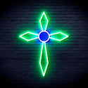 ADVPRO Holy Cross Ultra-Bright LED Neon Sign fnu0060 - Green & Blue