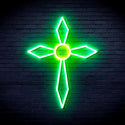 ADVPRO Holy Cross Ultra-Bright LED Neon Sign fnu0060 - Green & Yellow