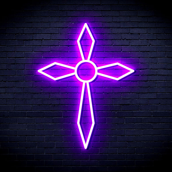 ADVPRO Holy Cross Ultra-Bright LED Neon Sign fnu0060 - Purple
