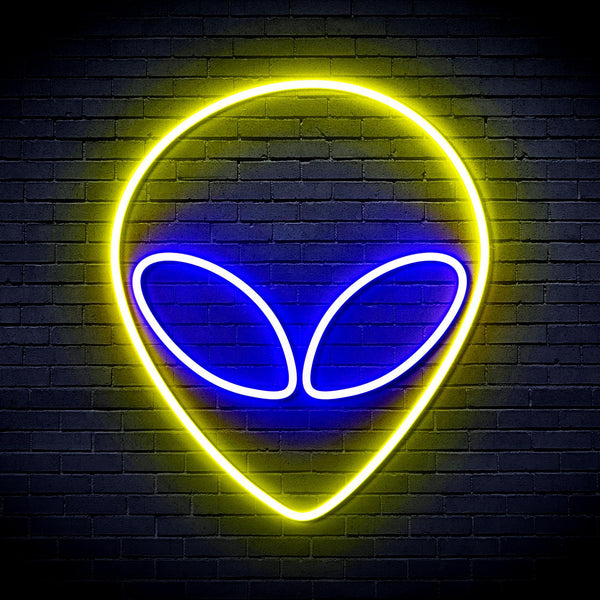 ADVPRO Alien Face Ultra-Bright LED Neon Sign fnu0061 - Blue & Yellow