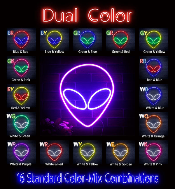 ADVPRO Alien Face Ultra-Bright LED Neon Sign fnu0061 - Dual-Color