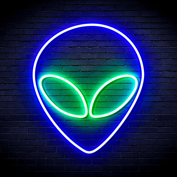 ADVPRO Alien Face Ultra-Bright LED Neon Sign fnu0061 - Green & Blue