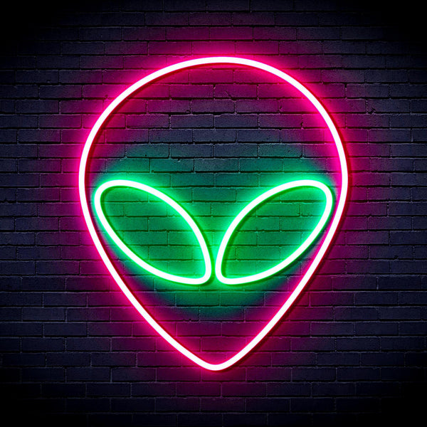 ADVPRO Alien Face Ultra-Bright LED Neon Sign fnu0061 - Green & Pink